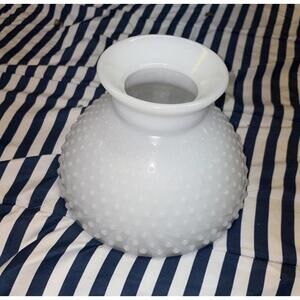VINTAGE HOBNAIL WHITE MILK GLASS LIGHT LAMP SHADE GLOBE 8”